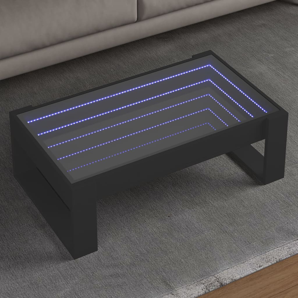 Salongbord Med Infinity Led Svart 90X53X30 Cm