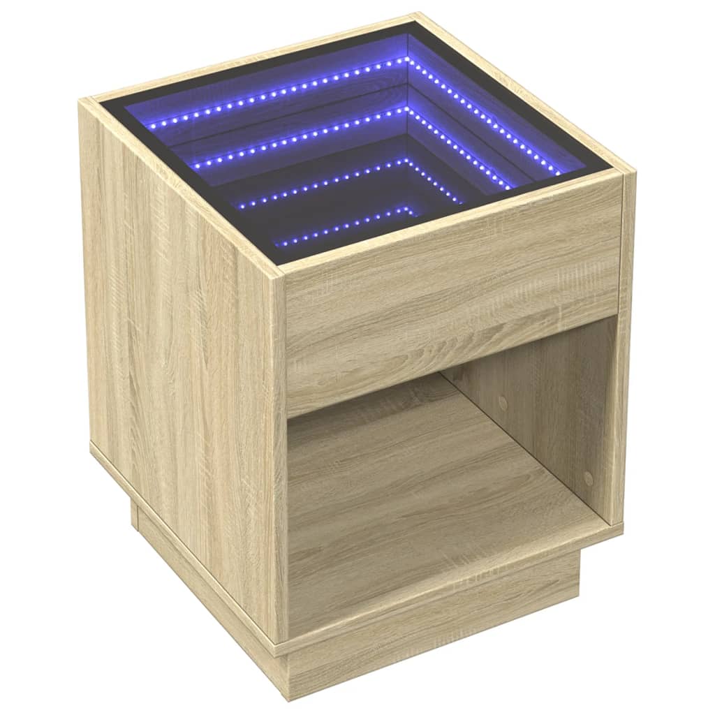 Salongbord Med Infinity Led Sonoma Eik 40X40X50 Cm