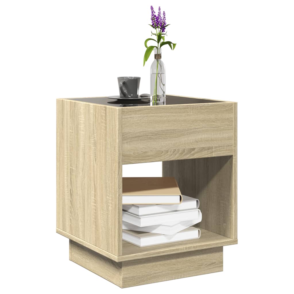 Salongbord Med Infinity Led Sonoma Eik 40X40X50 Cm