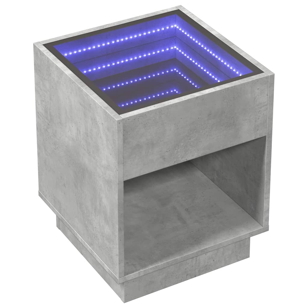 Salongbord Med Infinity Led Betonggrå 40X40X50 Cm