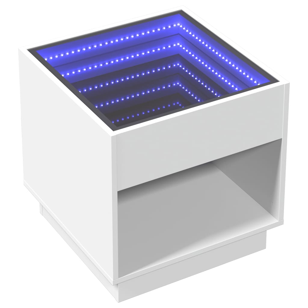 Salongbord Med Infinity Led Hvit 50X50X50 Cm