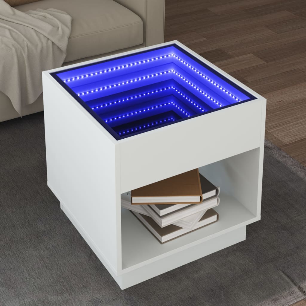 Salongbord Med Infinity Led Hvit 50X50X50 Cm