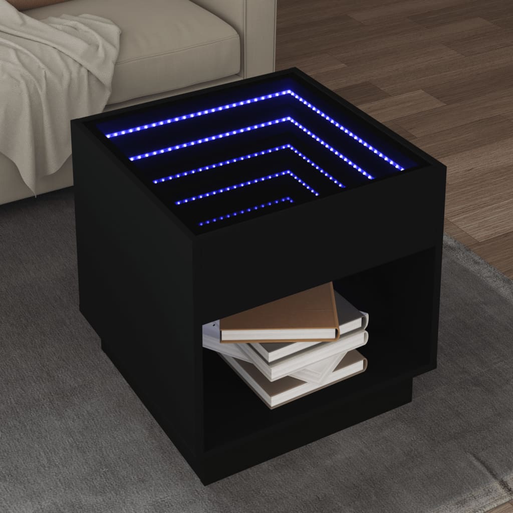 Salongbord Med Infinity Led Svart 50X50X50 Cm