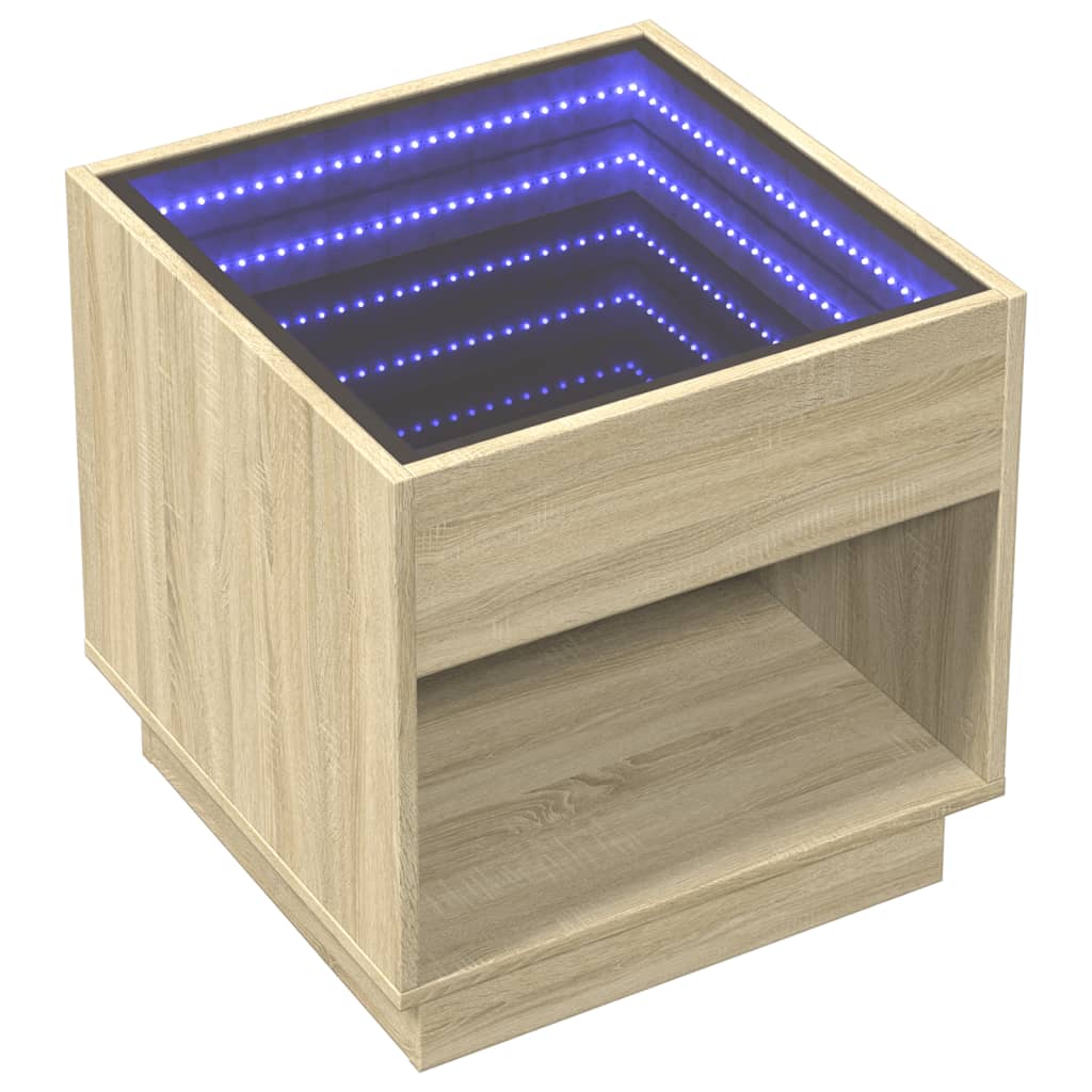 Salongbord Med Infinity Led Sonoma Eik 50X50X50 Cm