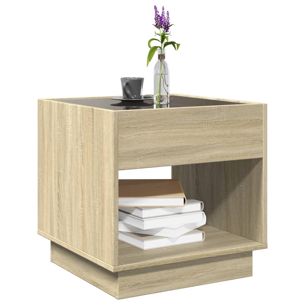 Salongbord Med Infinity Led Sonoma Eik 50X50X50 Cm