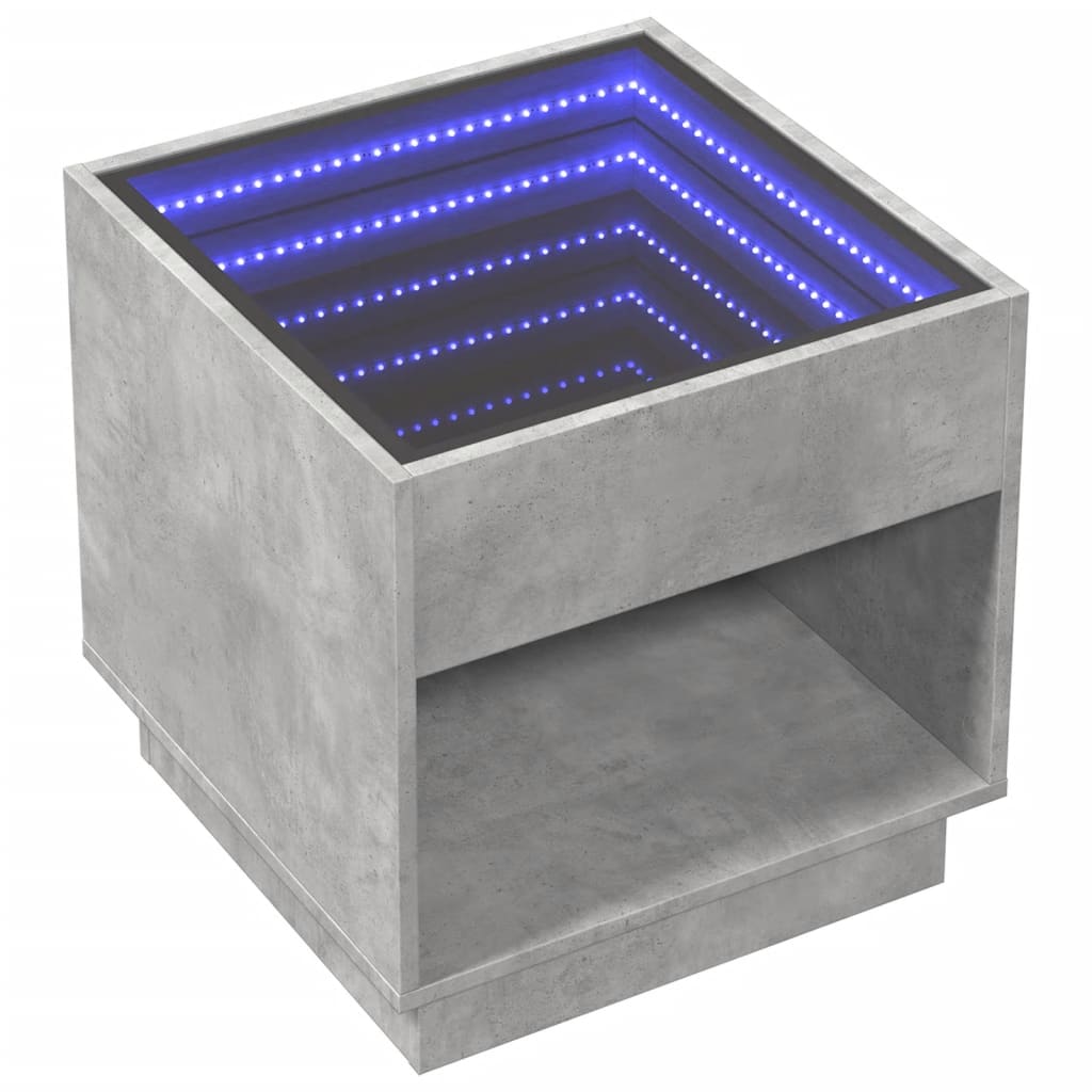 Salongbord Med Infinity Led Betonggrå 50X50X50 Cm