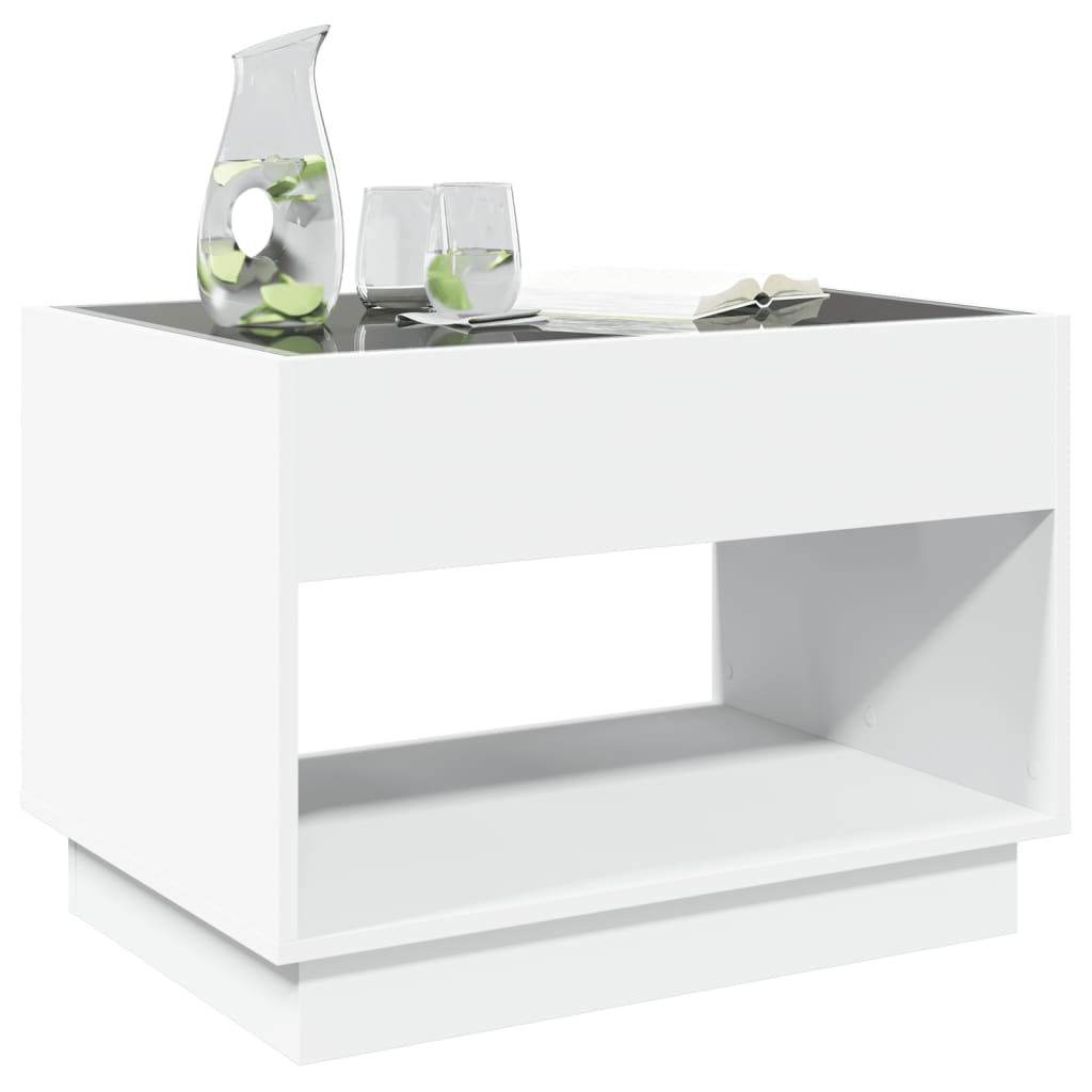 Salongbord Med Infinity Led Hvit 70X50X50 Cm