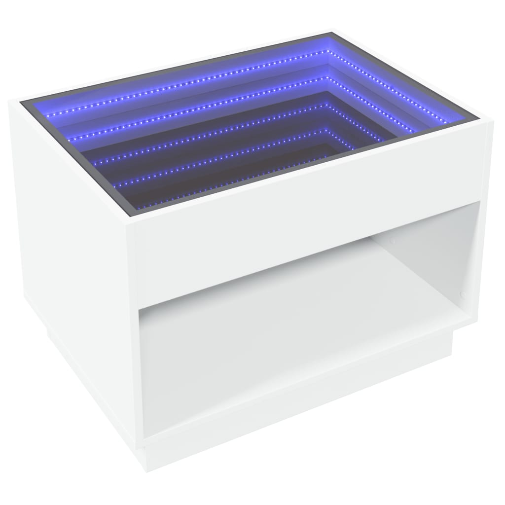 Salongbord Med Infinity Led Hvit 70X50X50 Cm