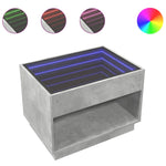 Salongbord Med Infinity Led Betonggrå 70X50X50 Cm