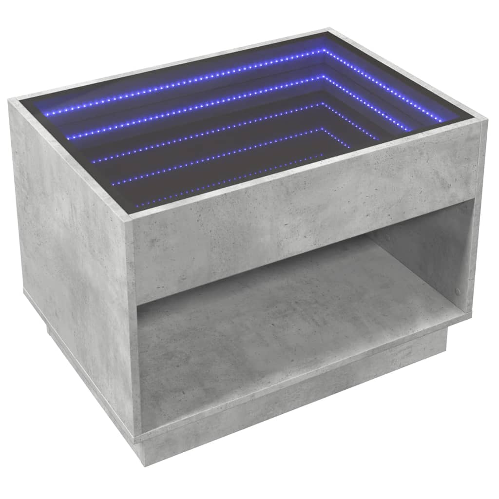 Salongbord Med Infinity Led Betonggrå 70X50X50 Cm