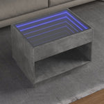 Salongbord Med Infinity Led Betonggrå 70X50X50 Cm
