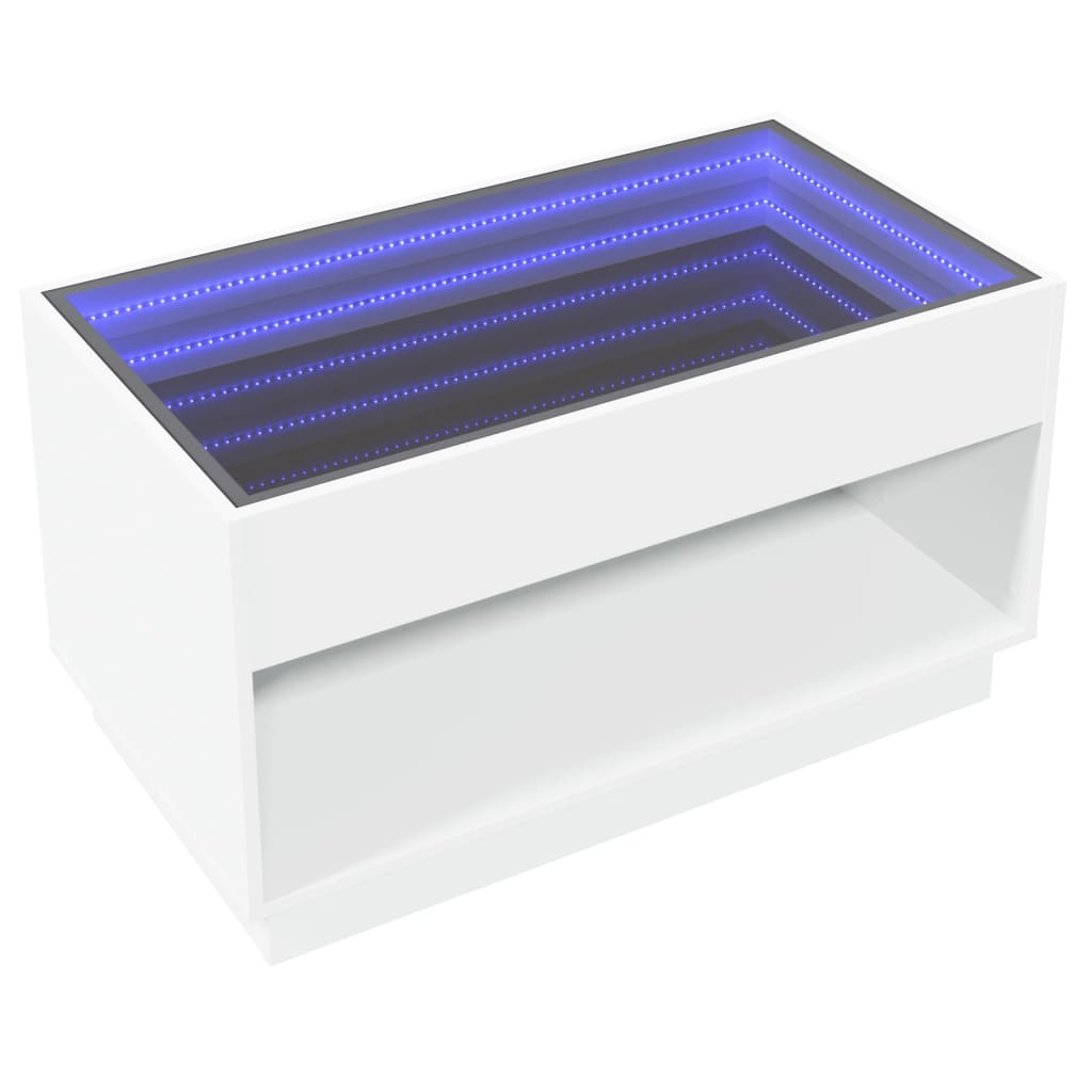 Salongbord Med Infinity Led Hvit 90X50X50 Cm