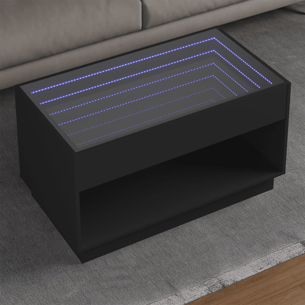 Salongbord Med Infinity Led Svart 90X50X50 Cm