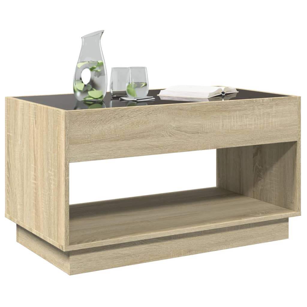 Salongbord Med Infinity Led Sonoma Eik 90X50X50 Cm