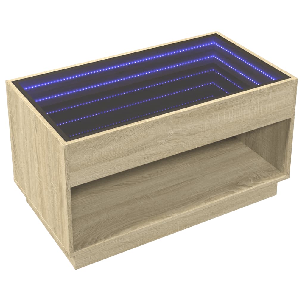 Salongbord Med Infinity Led Sonoma Eik 90X50X50 Cm
