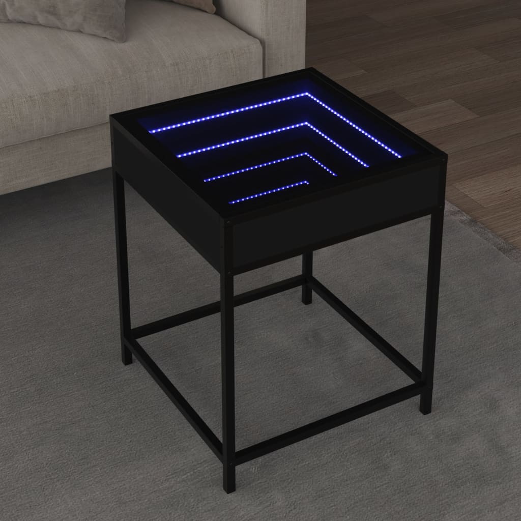 Salongbord Med Infinity Led Svart 40X40X51 Cm