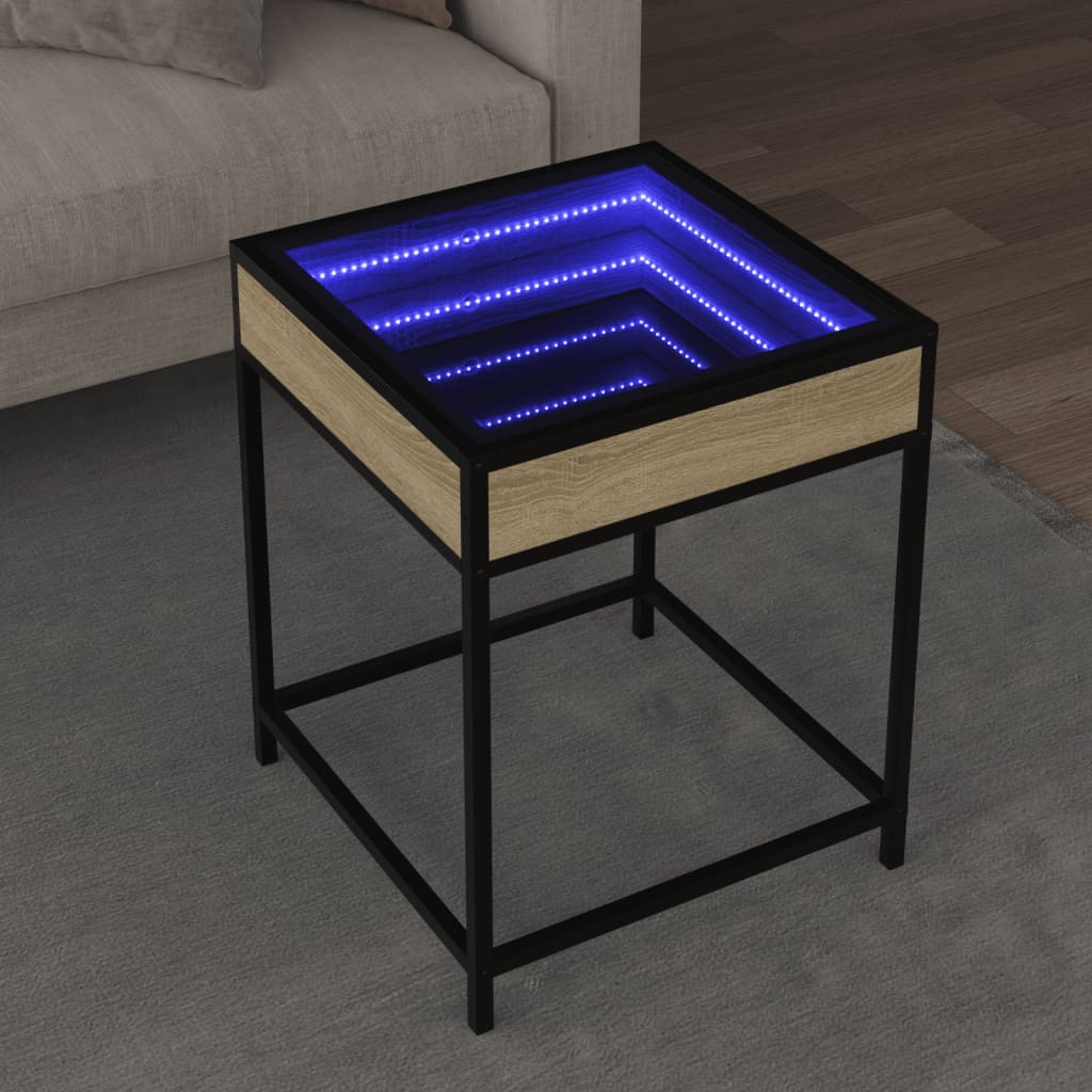Salongbord Med Infinity Led Sonoma Eik 40X40X51 Cm