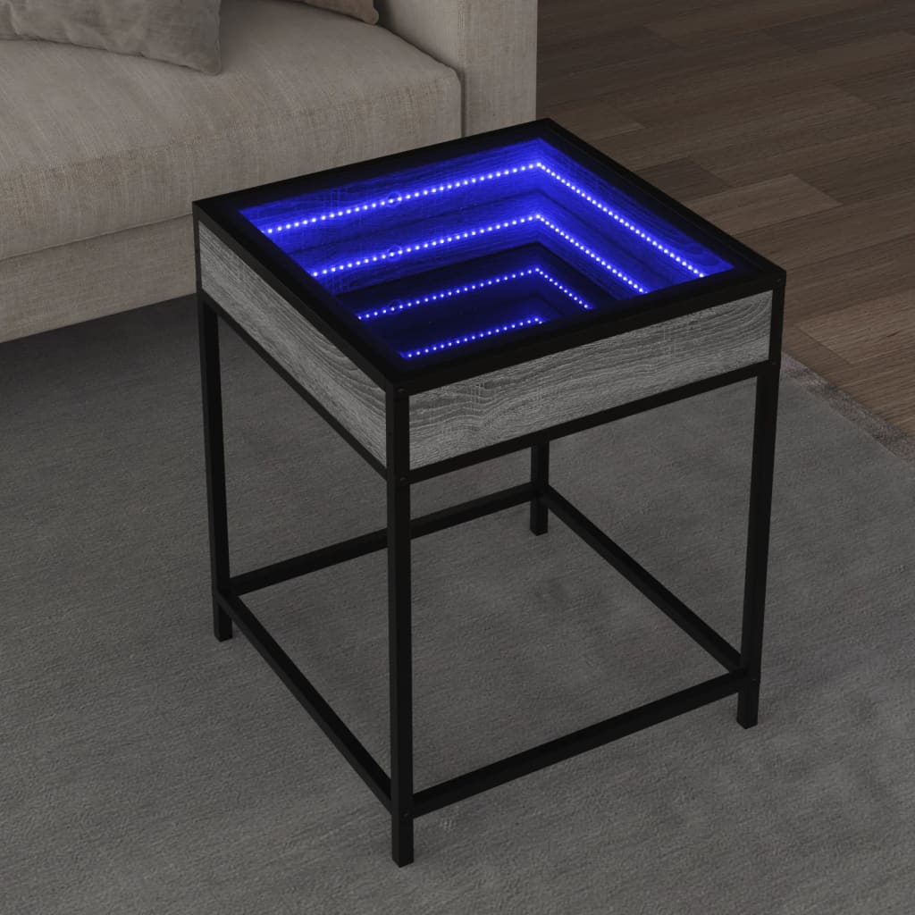 Salongbord Med Infinity Led Grå Sonoma 40X40X51 Cm