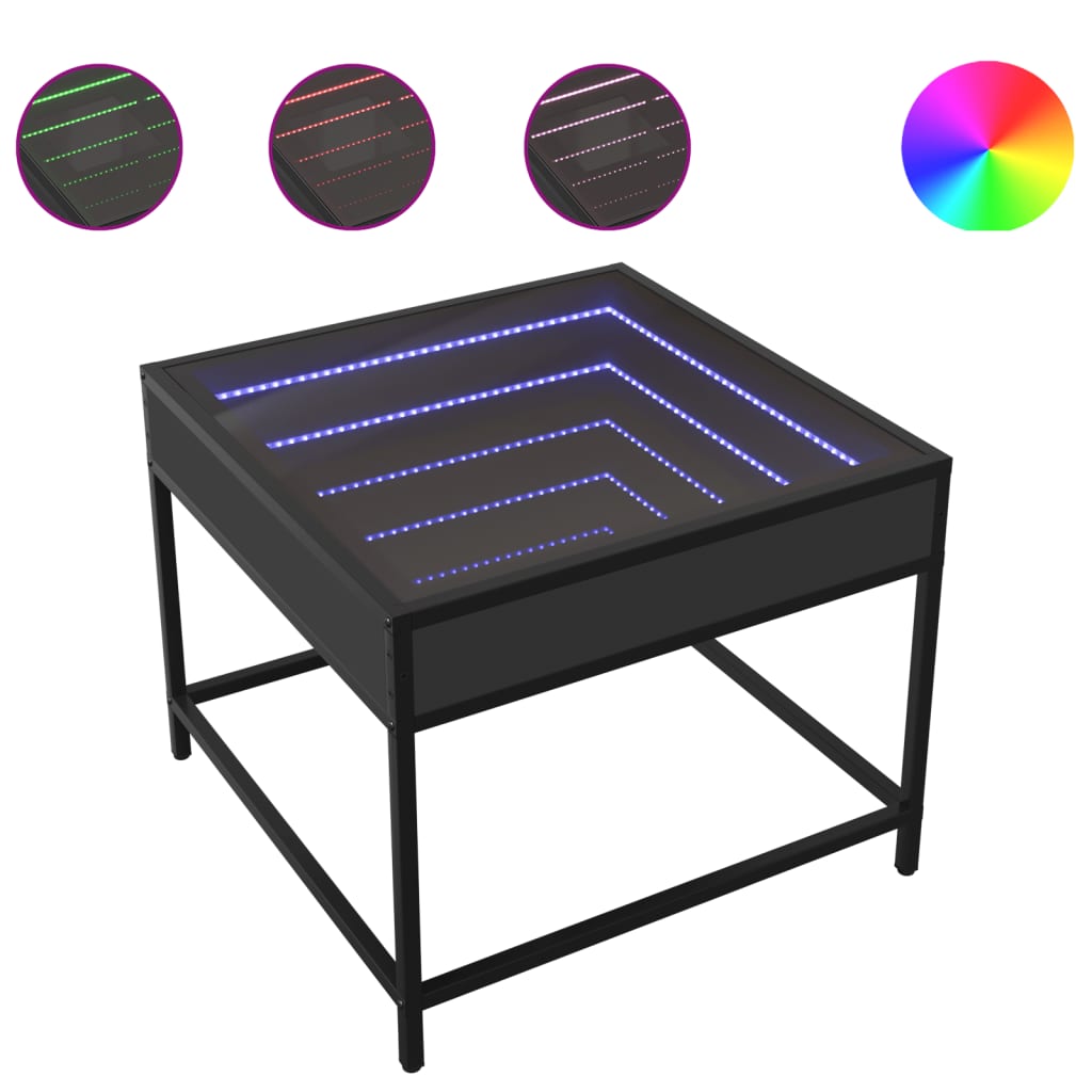 Salongbord Med Infinity Led Svart 50X50X41 Cm