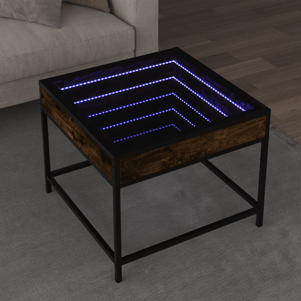 Salongbord Med Infinity Led Røkt Eik 50X50X41 Cm