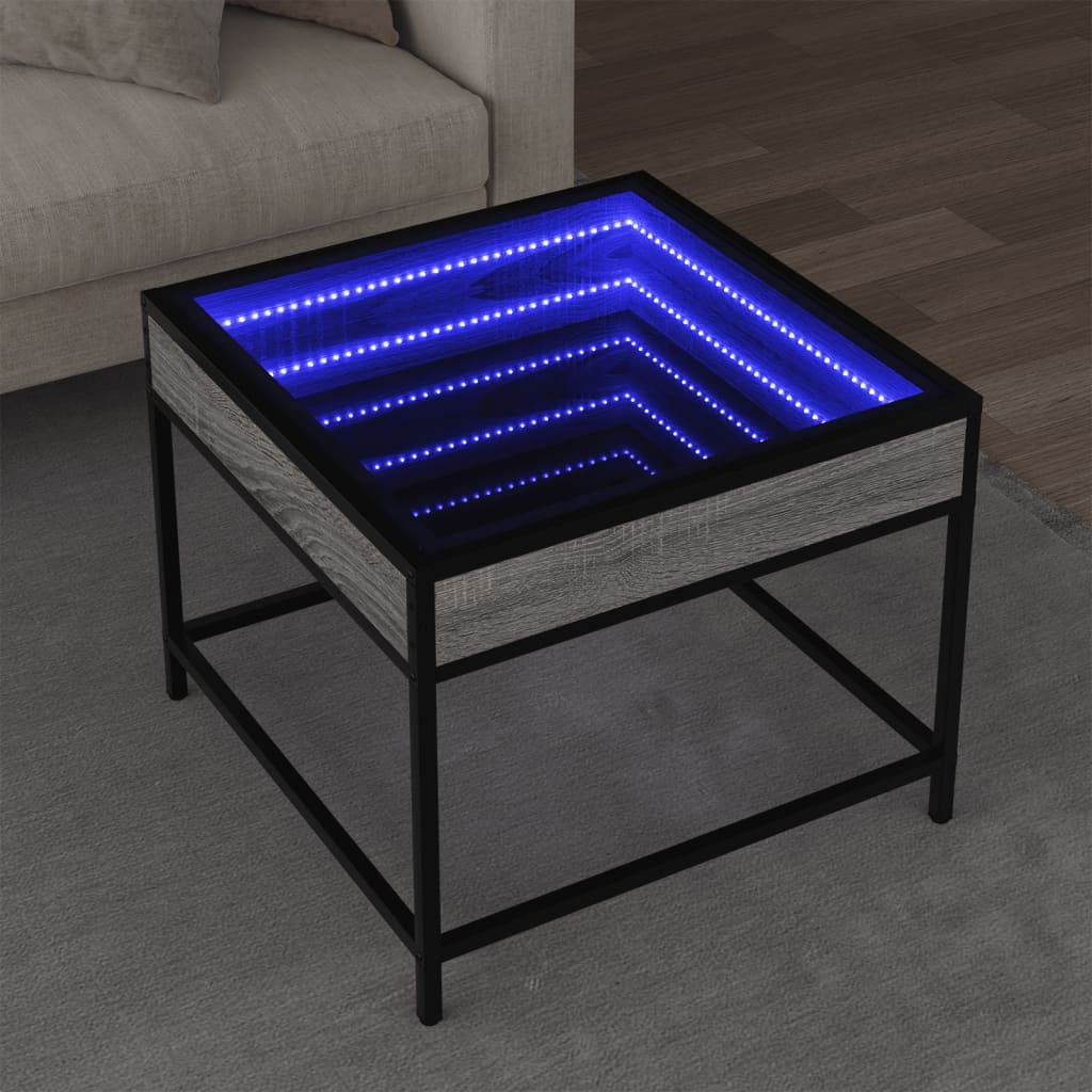 Salongbord Med Infinity Led Grå Sonoma 50X50X41 Cm