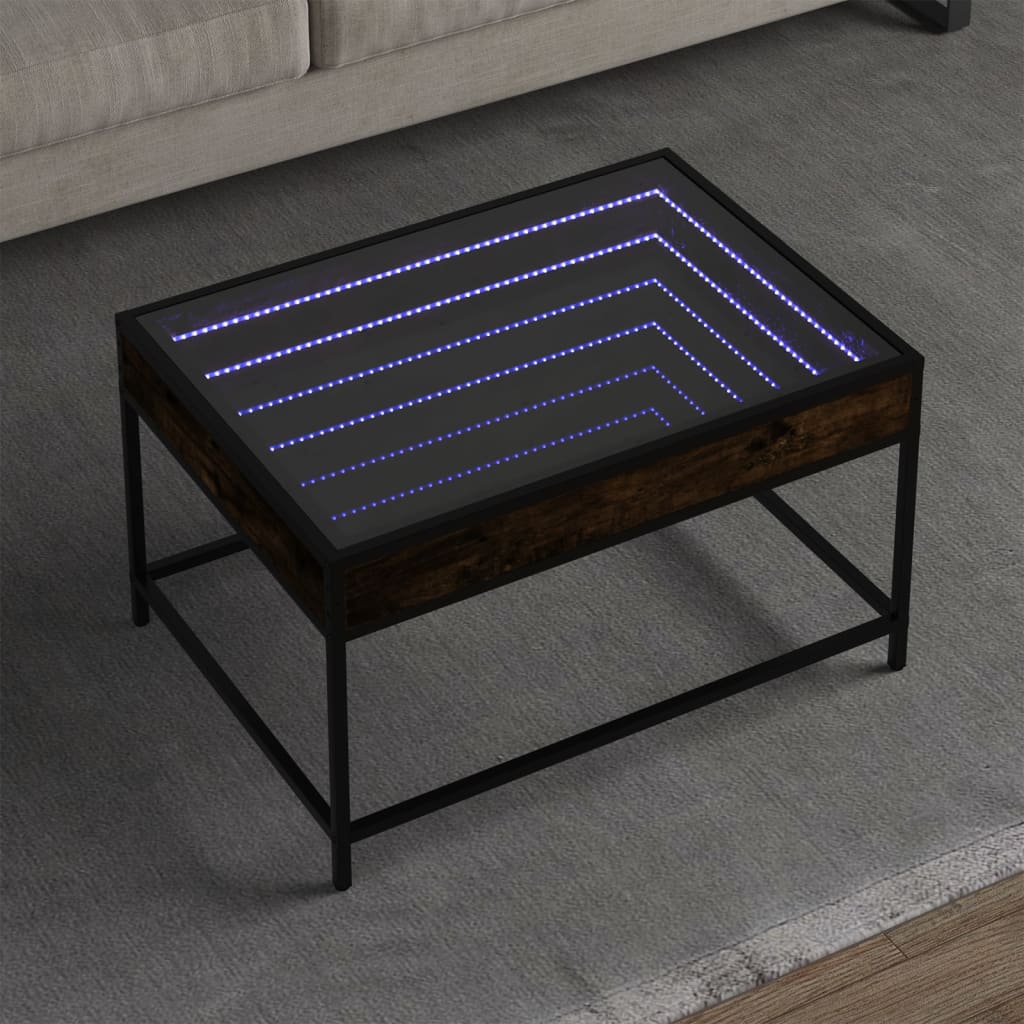 Salongbord Med Infinity Led Røkt Eik 70X50X41 Cm