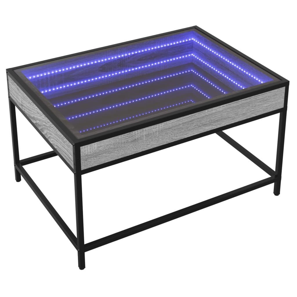 Salongbord Med Infinity Led Grå Sonoma 70X50X41 Cm