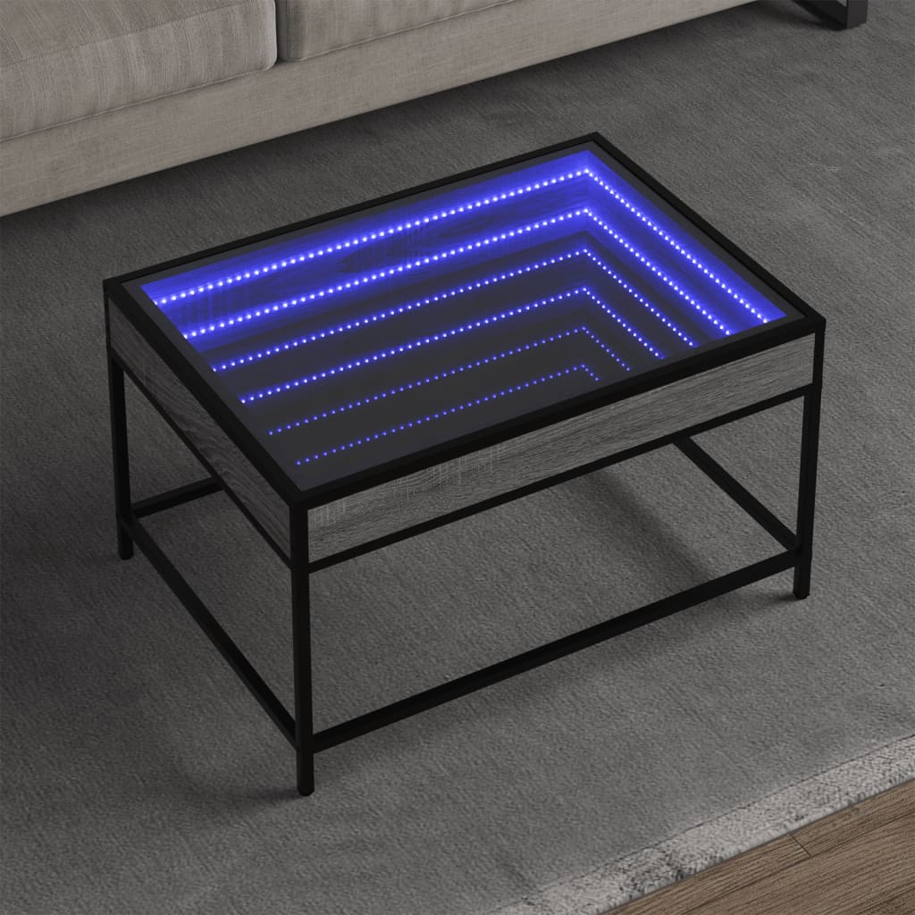 Salongbord Med Infinity Led Grå Sonoma 70X50X41 Cm