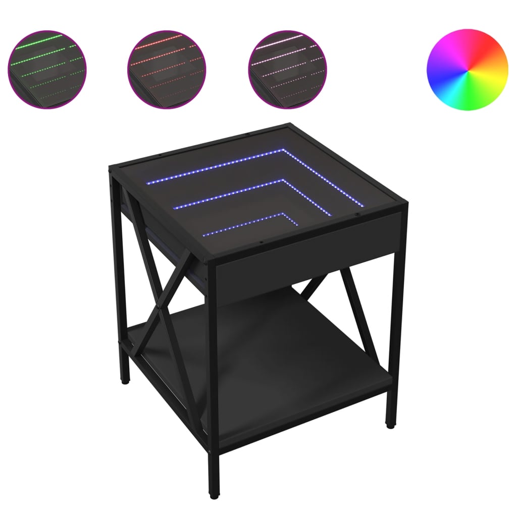Salongbord Med Infinity Led Svart 40X40X49 Cm