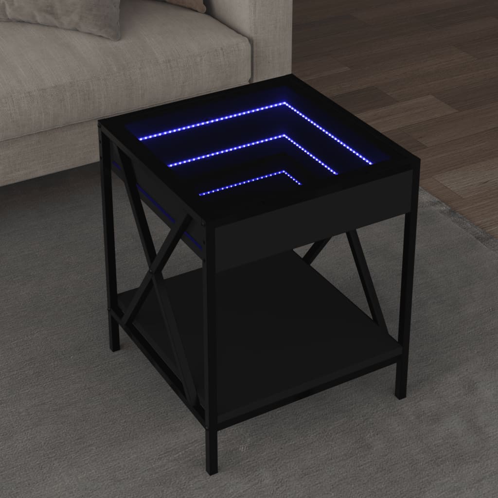 Salongbord Med Infinity Led Svart 40X40X49 Cm