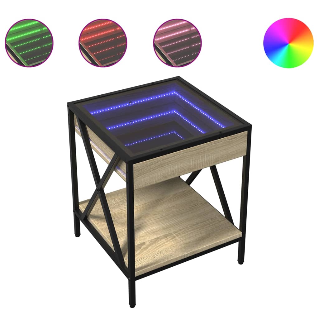 Salongbord Med Infinity Led Sonoma Eik 40X40X49 Cm