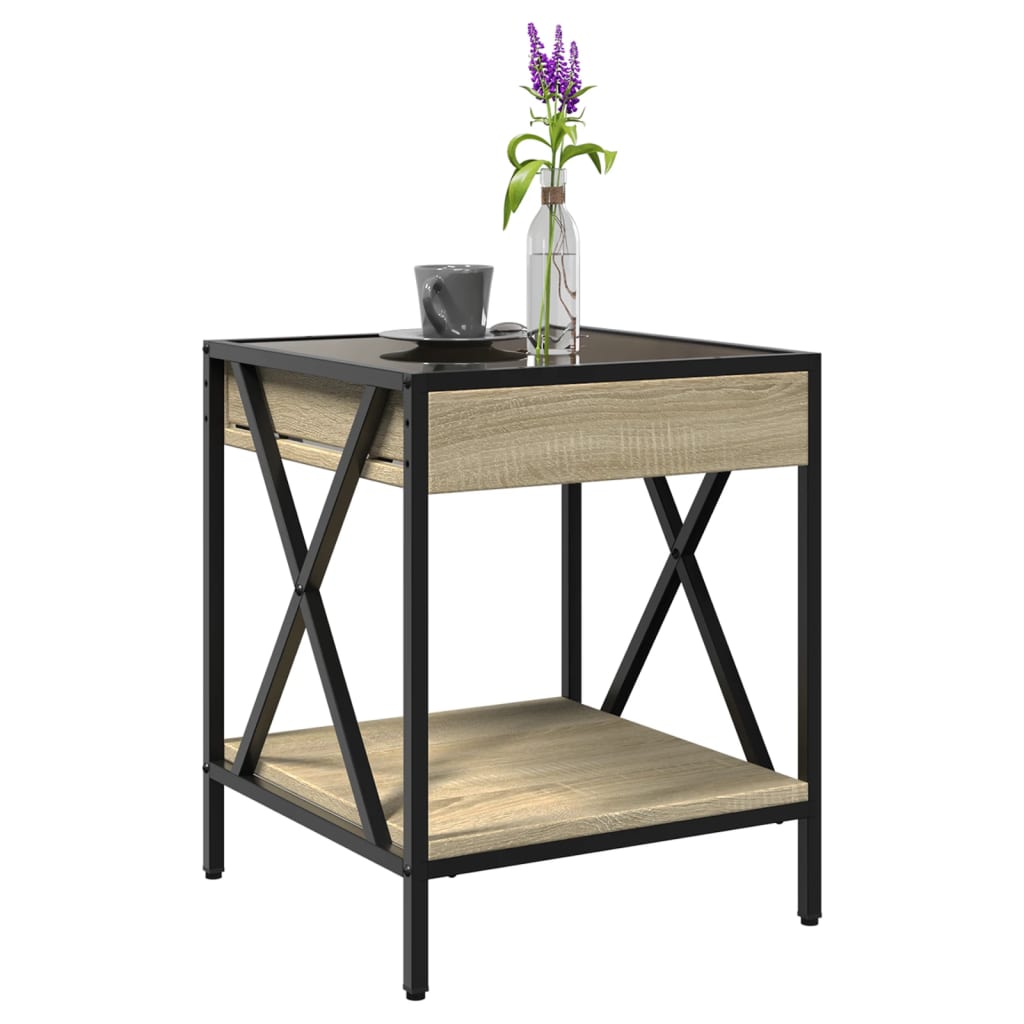 Salongbord Med Infinity Led Sonoma Eik 40X40X49 Cm