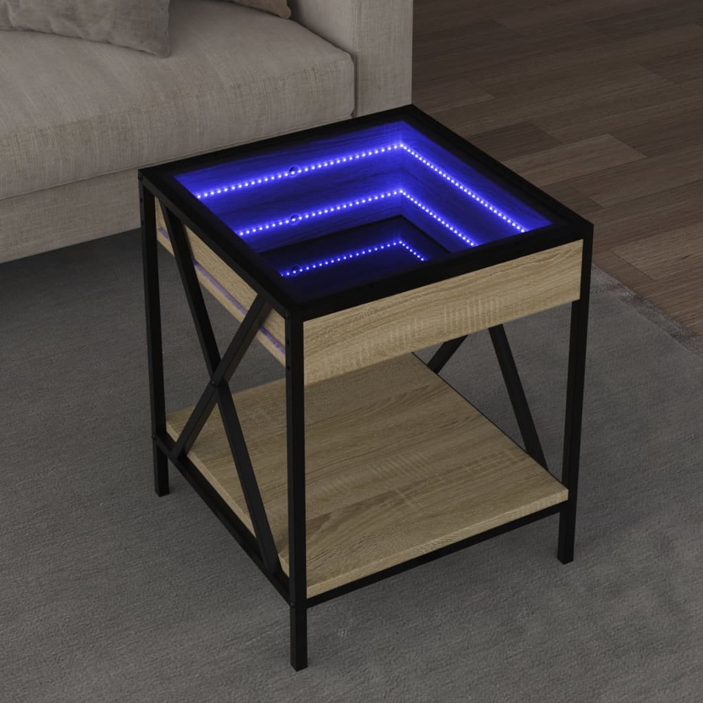 Salongbord Med Infinity Led Sonoma Eik 40X40X49 Cm