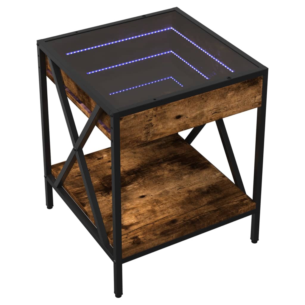Salongbord Med Infinity Led Røkt Eik 40X40X49 Cm