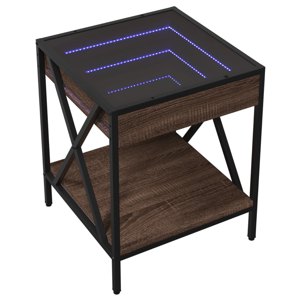 Salongbord Med Infinity Led Brun Eik 40X40X49 Cm