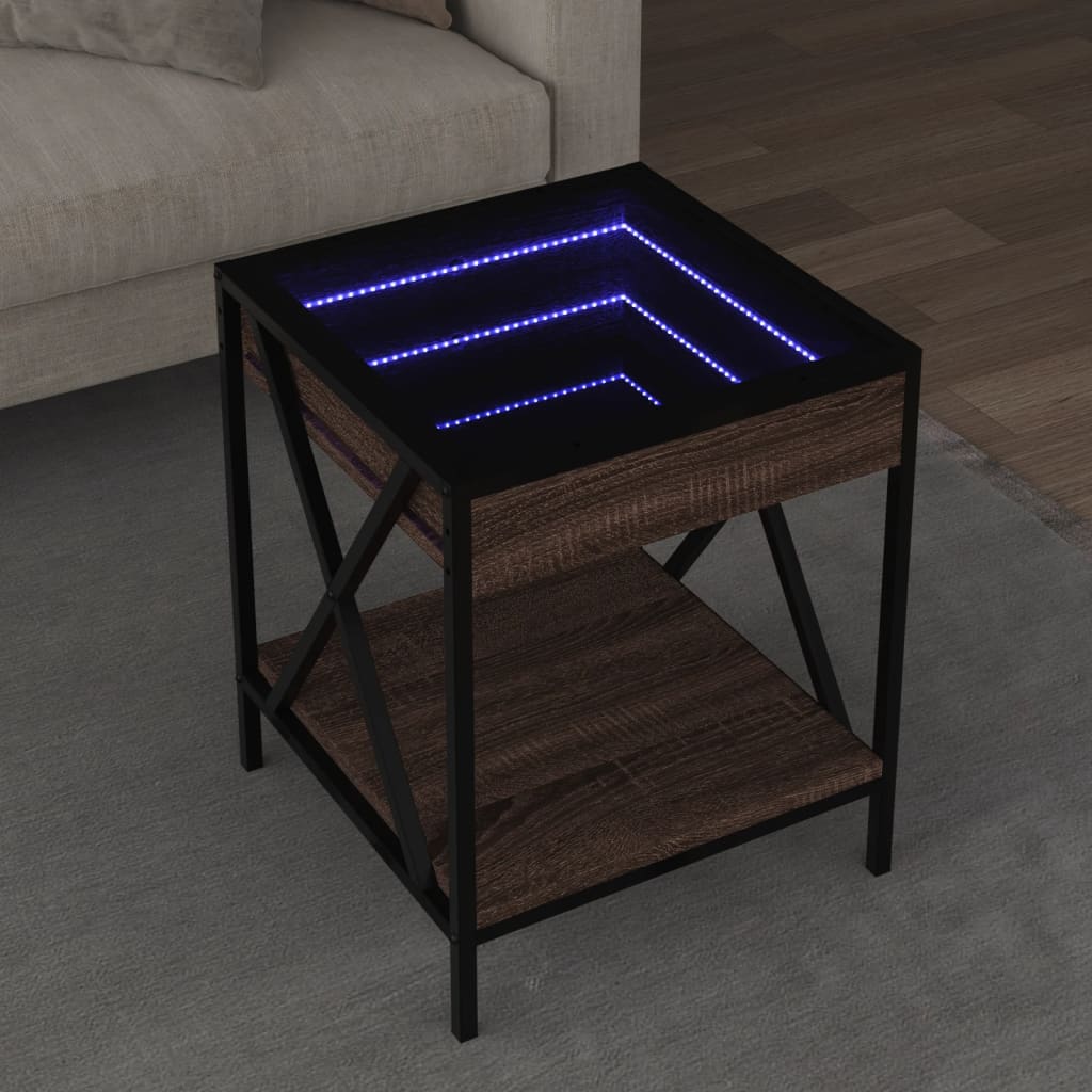 Salongbord Med Infinity Led Brun Eik 40X40X49 Cm