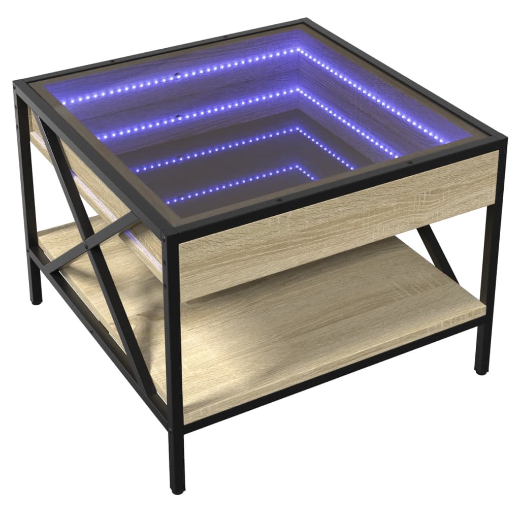 Salongbord Med Infinity Led Sonoma Eik 50X50X38 Cm