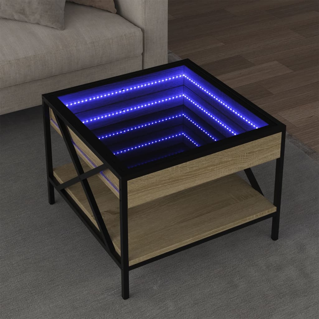 Salongbord Med Infinity Led Sonoma Eik 50X50X38 Cm