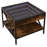 Salongbord Med Infinity Led Røkt Eik 50X50X38 Cm