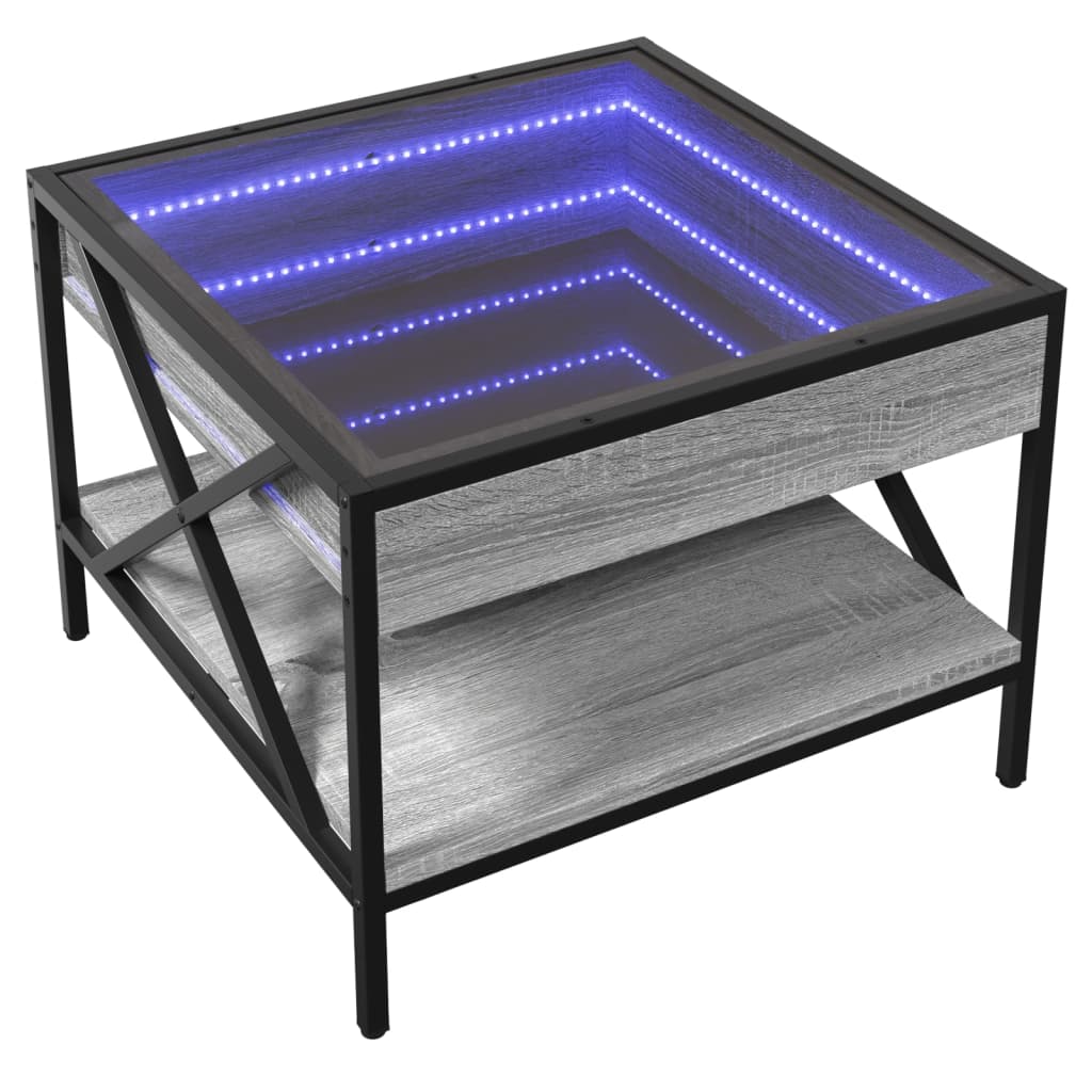 Salongbord Med Infinity Led Grå Sonoma 50X50X38 Cm