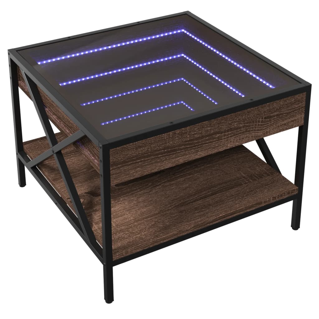 Salongbord Med Infinity Led Brun Eik 50X50X38 Cm