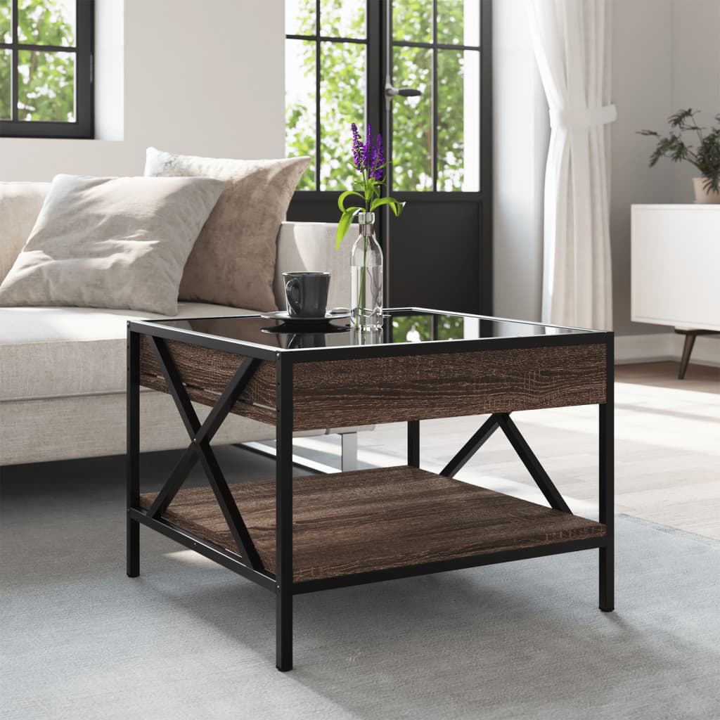 Salongbord Med Infinity Led Brun Eik 50X50X38 Cm