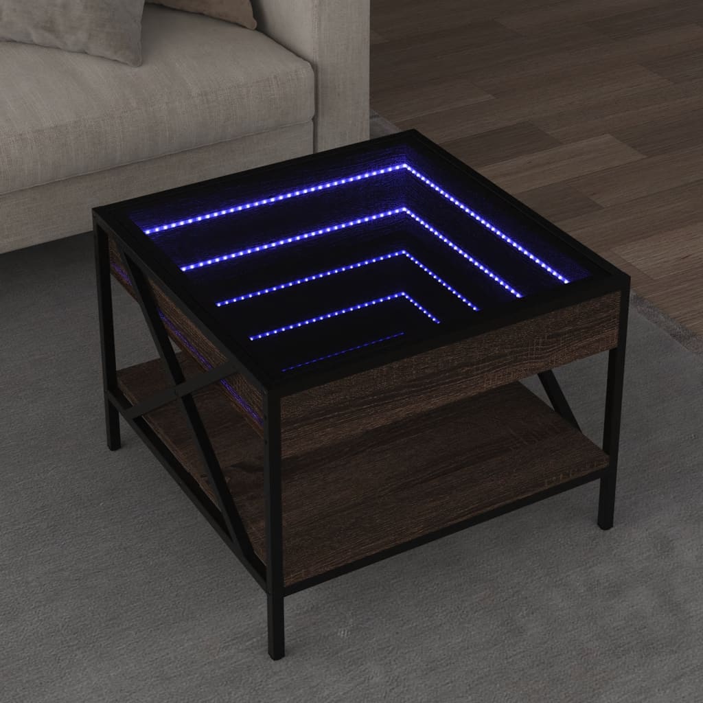 Salongbord Med Infinity Led Brun Eik 50X50X38 Cm