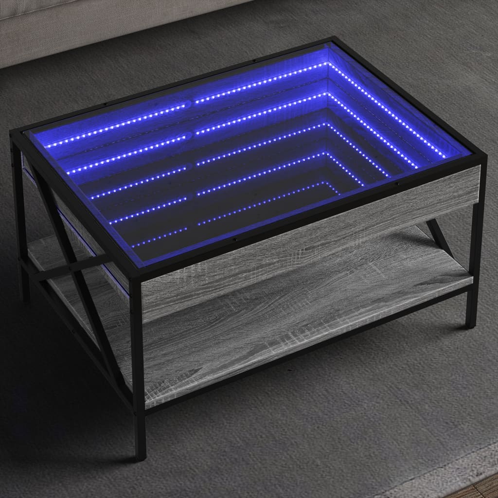 Salongbord Med Infinity Led Grå Sonoma 70X50X38 Cm