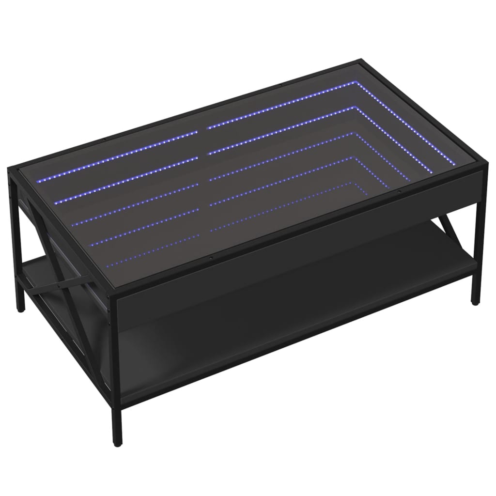Salongbord Med Infinity Led Svart 90X50X38 Cm