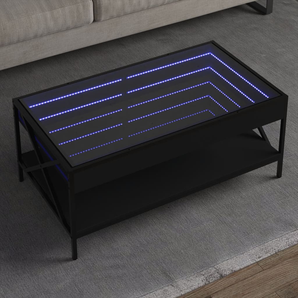 Salongbord Med Infinity Led Svart 90X50X38 Cm