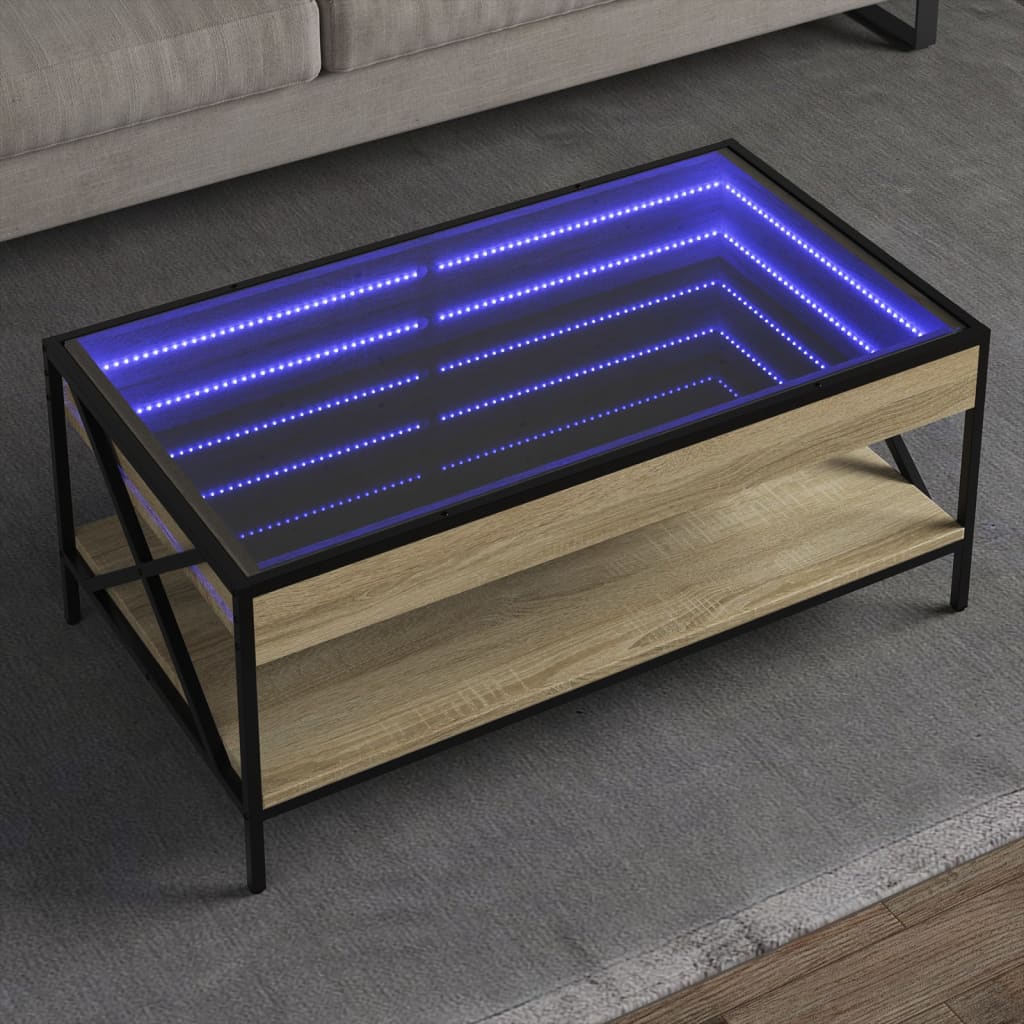 Salongbord Med Infinity Led Sonoma Eik 90X50X38 Cm