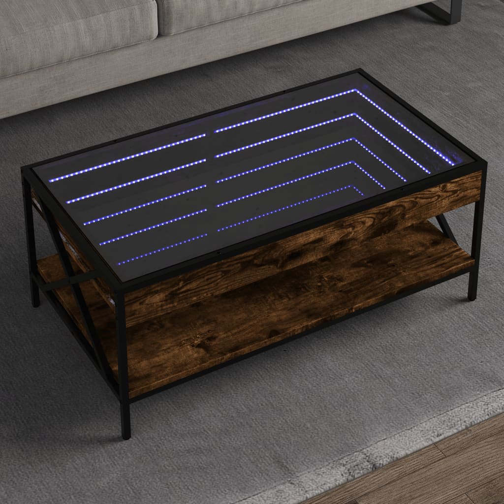 Salongbord Med Infinity Led Røkt Eik 90X50X38 Cm