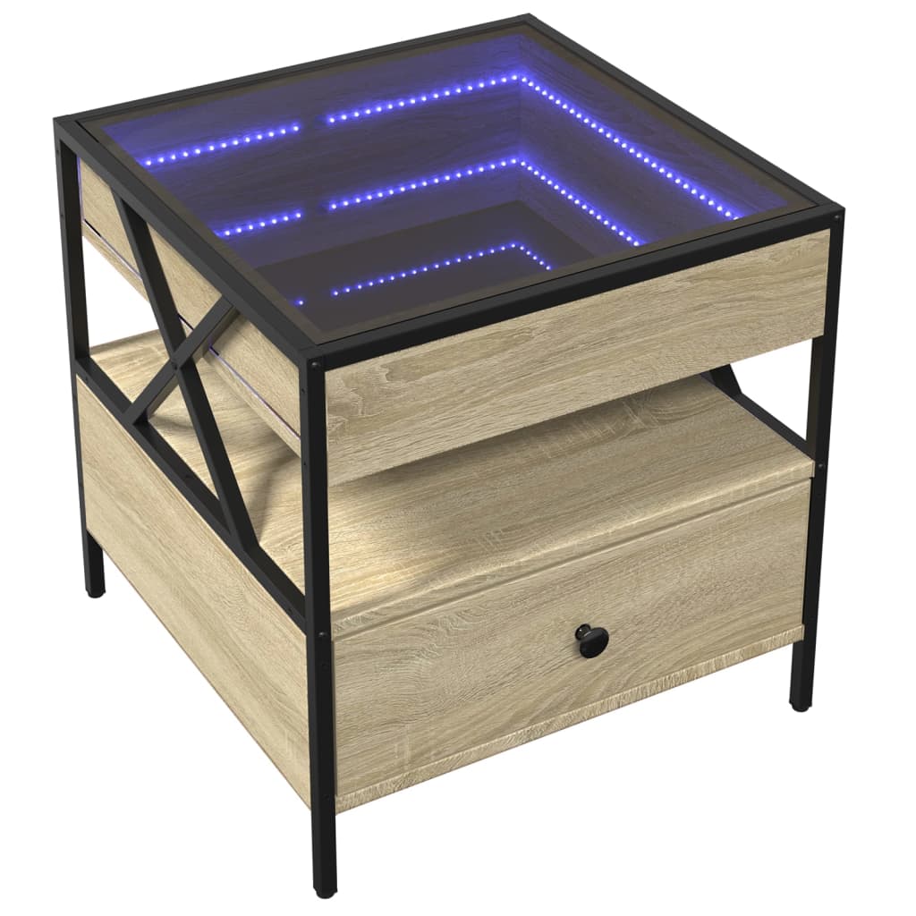 Salongbord Med Infinity Led Sonoma Eik 50X50X51 Cm