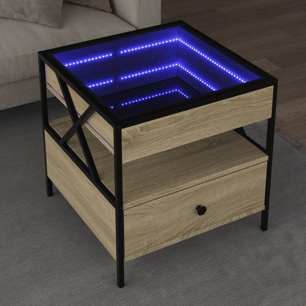 Salongbord Med Infinity Led Sonoma Eik 50X50X51 Cm